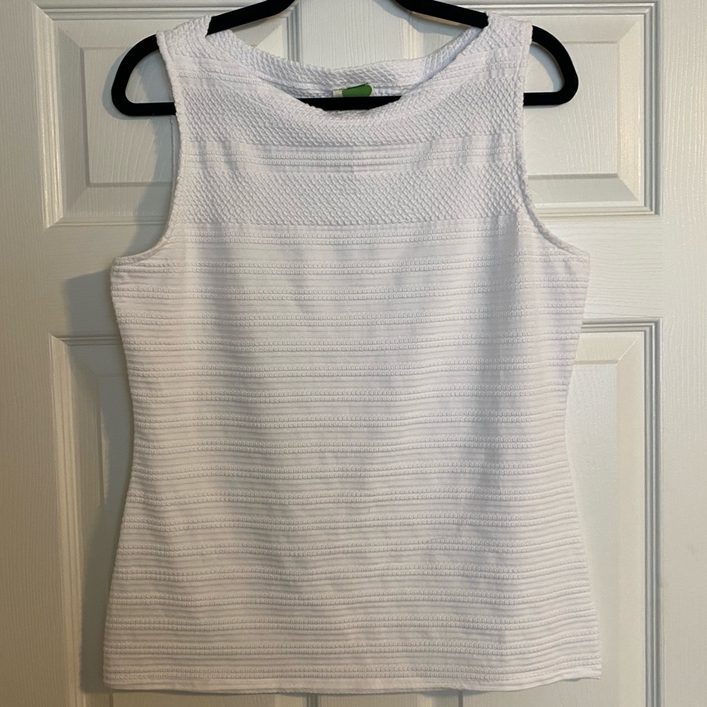 Anthropologie Textured White Tank Top